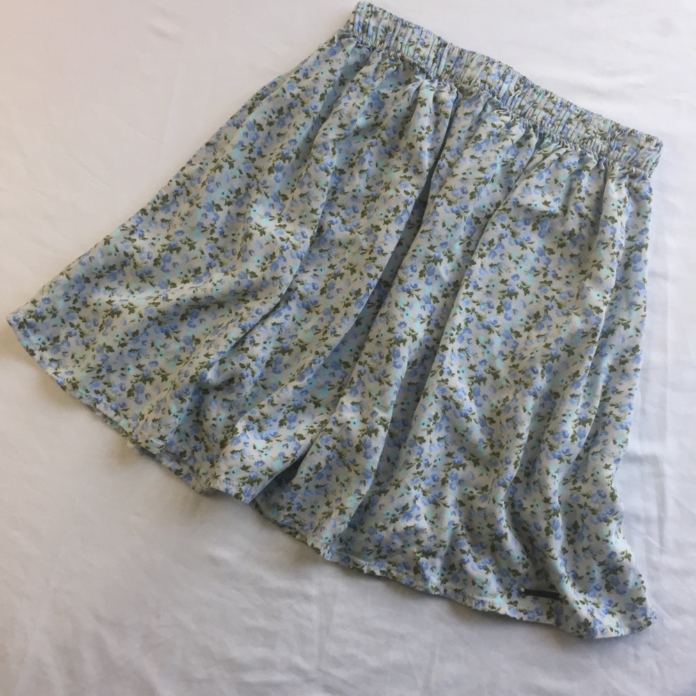 ABERCROMBIE & FITCH Blue Floral Mini Skirt